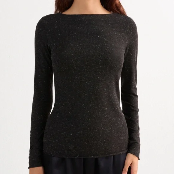 ❌ SOLD ❌ Intimissimi Crewneck Top in Modal Light with Cashmere Lamé - Picture 2 of 7